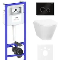 Унитаз подвесной Lavinia Boho Relfix Elegant Rimless 6 в 1 87561070 (черное стекло)