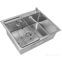 Кухонная мойка ARFEKA ECO AR мойка 600500, коландер F, дозатор SATIN DECOR