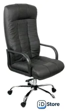 Офисное кресло Деловая обстановка Атлант Стандарт (хром/кожа черный)