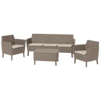 Комплект садовой мебели Keter Salemo 3 Seater Set / 253237 (капучино)
