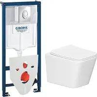 Унитаз подвесной Lauter Square 214903 GROHE Rapid SL 38721001 GROHE 37131000 (овальная, хром)