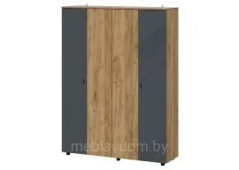 Шкаф четырехстворчатый Байкал (SAFE) Дуб Золотой/Графит МР 1,6м.