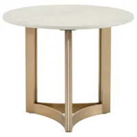 Журнальный столик Stool Group Кассия 60x60 / EET-292-BRCGS-white 333-2 (светлая керамика/сталь шампань)