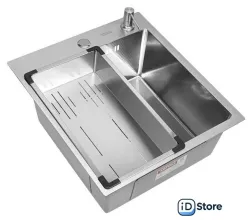 Кухонная мойка ARFEKA Eco AR мойка 450500, коландер G, дозатор Satin Decor