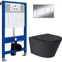 Унитаз подвесной Lauter Longer 2110822B 21901001 (кнопка 219701J, хром)