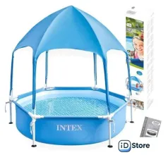 Каркасный бассейн Intex Metal Frame с навесом 28209NP (183x38)