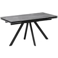 Обеденный стол Notta Вилли 140/200x80 (серый мрамор/черный )