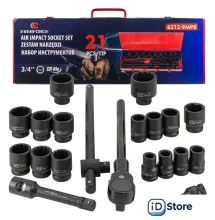 Набор трещотка с головками Everforce EF-6212-9MPB (21 предмет)