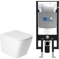 Унитаз подвесной с инсталляцией Saniteco KW-9004WS 497 RD-CR