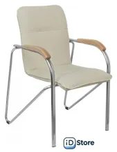 Офисный стул AksHome Samba (Pegasso крем/подлокотники дерево светлое)