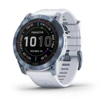 Умные часы Garmin Fenix 7X Sapphire Solar 51 мм (голубой минерал/белый камень)