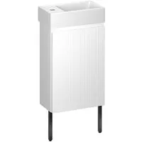 Мебель для ванных комнат Wellsee Тумба под умывальник 3 в 1 WC Area 221801006 (тумба/матовый белый, раковина/глянцевый белый, ножки/матовый черный)