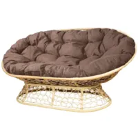 Диван садовый M-Group Мамасан / 12850515 (бежевый ротанг/какао подушка)