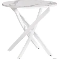 Кухонный стол TetChair Manzana 80x80x75 (мрамор светлый/белый)