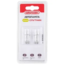Автолампа W16W 12V 16W W2.1-9.5d без цоколя 1-конт 310Лм 2500К СПУТНИК SKYWAY блистер 2 шт