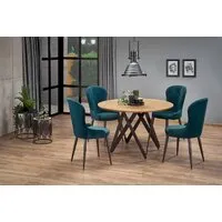 Кухонный стол Halmar Mozambik 120x120 (дуб золотой/черный)