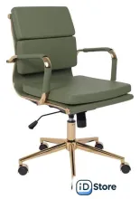 Офисное кресло AksHome Indigo LB (зеленый/золотой)