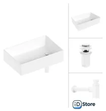 Умывальник Lauter 21518-1 клапан 21190W сифон 21635W (белый матовый)