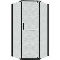 Душевой уголок Grossman Pragma 90x90x195 302.K33.03.9090.21.02 (черный матовый/шиншилла стекло)