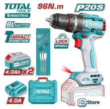 Ударная дрель-шуруповерт Total TIDLI20968 (с 2-мя АКБ, кейс)