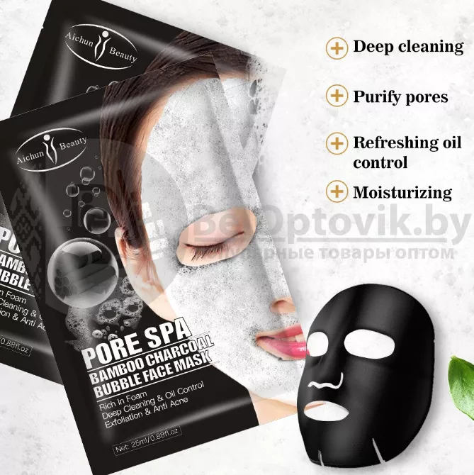 Листовая пузырьковая маска для лица с бамбуковым углм Aichun Beauty Pore Spa Aichun Beauty PORE SPA,25 ml ОПТОМ