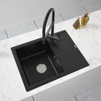 Кухонная мойка ZorG Rock 65 Premium black metallic