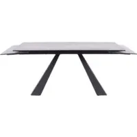 Кухонный стол Signal Salvadore Ceramic 160/240x90 (серый мрамор/черный матовый)