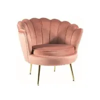 Интерьерное кресло Signal Camellia Velvet Bluvel 52 (античный розовый/золотой)