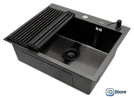 Кухонная мойка ARFEKA ECO AR мойка 600500, роллер-мат, дозатор Black