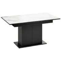 Кухонный стол Трия Детройт Тип 3 раздвижной / 272471 (черный/белый мрамор)