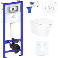 Унитаз подвесной Lavinia Boho Relfix Biore Rimless 7 в 1 87040107 (белое стекло)