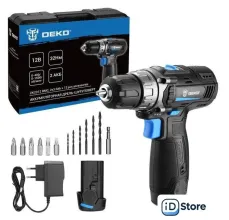 Дрель-шуруповерт Deko ZKCD12 SET6 084-1040 (с 2-мя АКБ, кейс)