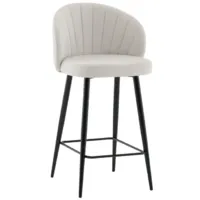 Стул барный Stool Group Ханнингем (велюр жемчужный)