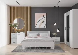 Спальный гарнитур Nova - Белый/ Бетон - Комплект 2