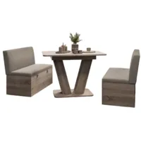 Обеденная группа Трия Мальта прямая (дуб сонома трюфель/бежевый)