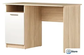 Стол Памир ПКС-12 (дуб сонома/белый глянец)