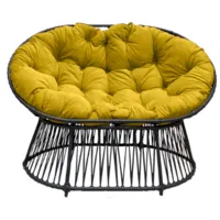 Кресло садовое Craftmebel Мамасан Премиум (черный/желтый)