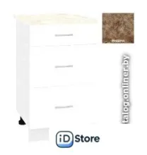 Шкаф напольный Кортекс-мебель Корнелия Лира НШ50р3ш (белый/мадрид)