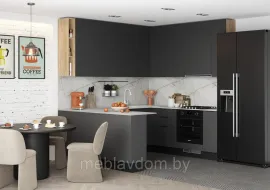 Кухня поборазная YOURHOUSE 1.8х2.35х2.1м - Графит софт (МК Стиль)