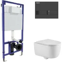 Унитаз подвесной Berges Wasserhaus Tornas Rimless Visam Slim 525 EX-043411 (с кнопкой, с сиденьем)