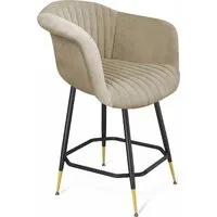 Стул с подлокотниками Sheffilton SHT-ST31-C1/S148-1 (ванильный крем/черный муар/золотой)