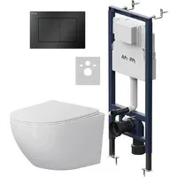 Унитаз подвесной Lauter Sulzdorf AM.PM MasterFit I012713.0238 (белый с микролифтом/матовый черный, с кнопкой смыва)
