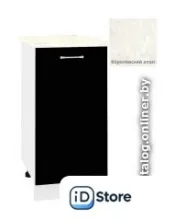 Шкаф напольный Кортекс-мебель Корнелия Лира НШ40р (черный/королевский опал)