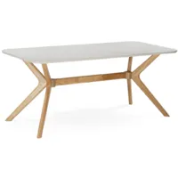 Обеденный стол Woodville Unika 180x80 (белый спеченный камень/светлое дерево)