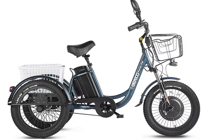 Трицикл Eltreco Porter Fat 500 UP Серый, Синий, Черный