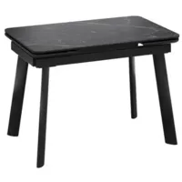 Кухонный стол Трия Джойс тип 1 (черный муар/керамика матовая черный мрамор)