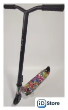 Трюковый самокат Ricos Blaze JL-301P (черный/граффити фиолетовый)