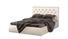 Мягкая кровать Беатриче со стразами 160х200 с подъемным механизмом Teos milk