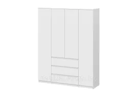Распашной четырехстворчатый шкаф Денвер белый NN Мебель (1,6м.)