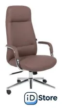 Офисное кресло AksHome Elema (коричневая экокожа/хромированный металл)